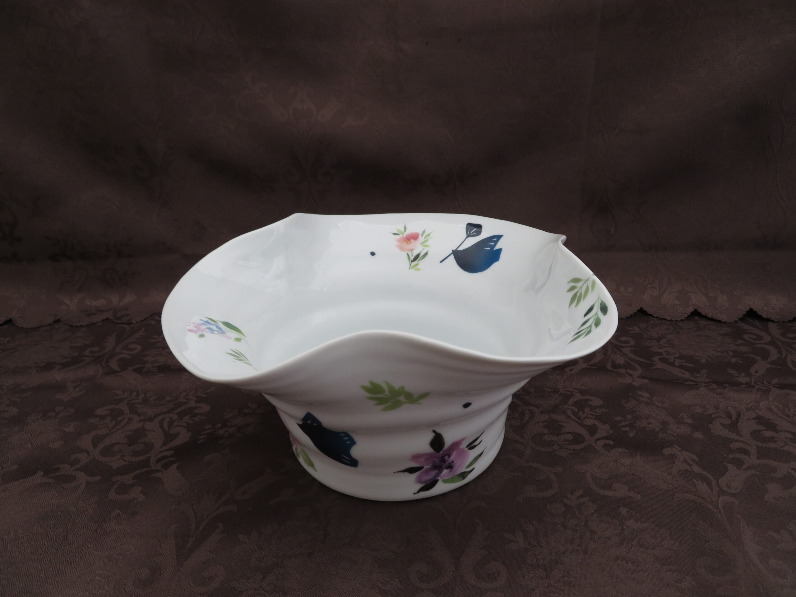 大きめのポーセリングアート花器